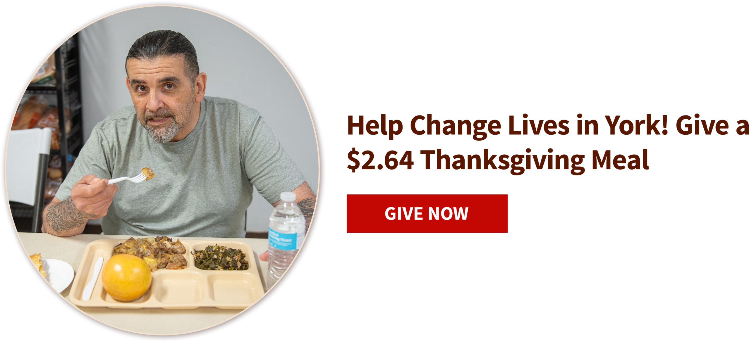 Help changes lives in York. Give a $2.64 meal.